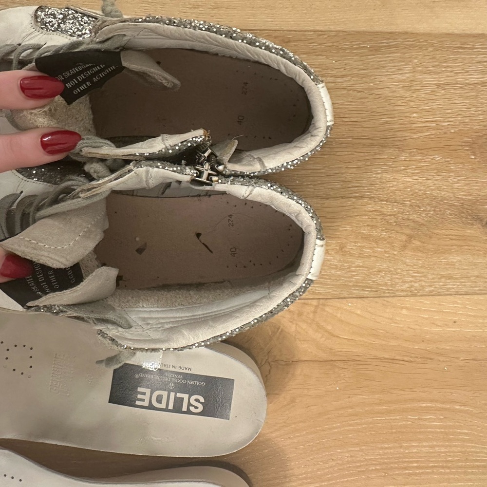 Golden Goose Women's Slide Glitter High Top Sneakers size EU40/US10 - Picture 6 of 11
